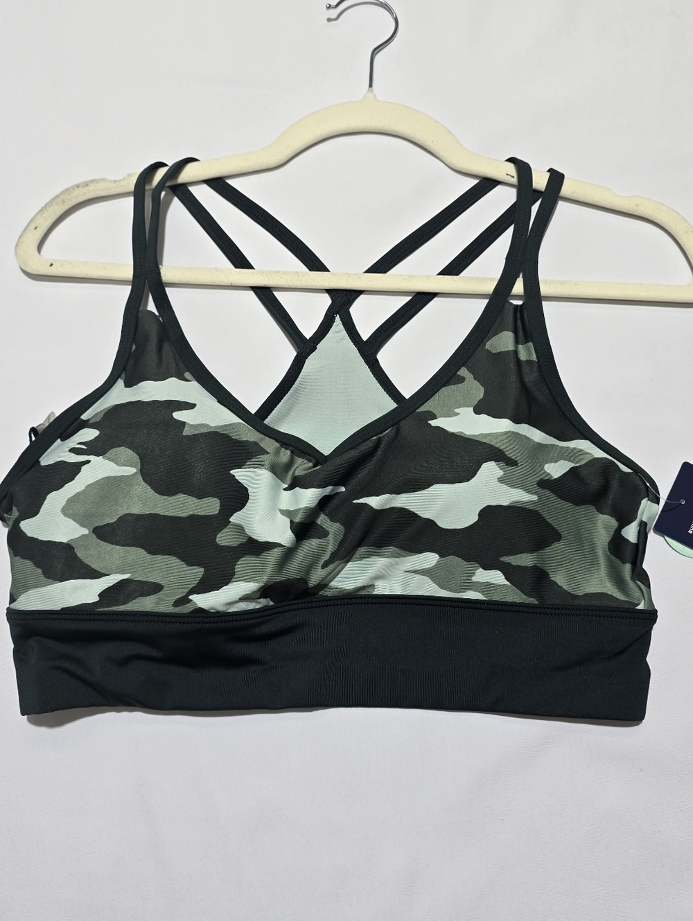 Marika Black and Gray Camouflage Sports Bra